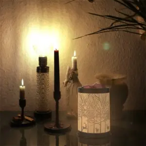 Fragrance Wax Melts Warmer With7 Colors Lighting Oil Lamp Scented Wax Candle Warmer Burner Melt Wax Cube Melter Classic Pine Forest Deer Design For Home DéCor, Office, And Gifts