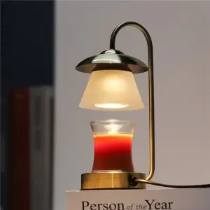 Mini UFO electric candle warmer lamp with glass lamp shade