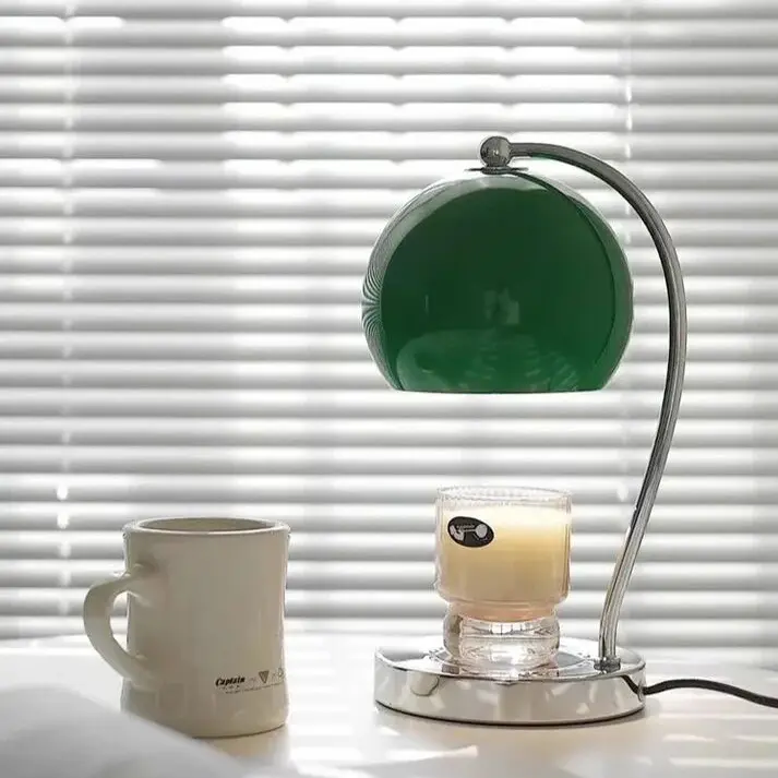 Home Decorative Flameless Retro Metal Glass  Dimmable Candle Warmer