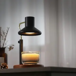 Electric Wood class style modern candle warmer lamp home decora fragrance aroma burner with GU10 halogen light bulb wax melter smokeless melting