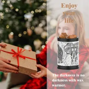 Elephant Wall Plug in Wax Warmer Metal Black Electric Wax Burner with Removable Tray, Fragrance Wax Warmer Night Light for Home Bedroom Room