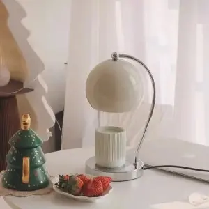 Home Decorative Flameless Retro Metal Glass  Dimmable Candle Warmer