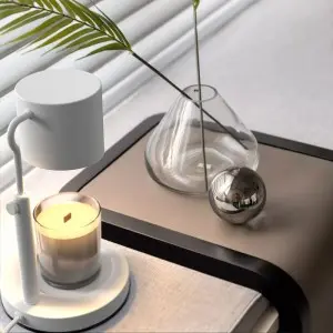 Candle Warmer Lamp Adjustable Height Dimmable Candle Lamp Warmer with Timer Compatible with Large Jar Candles No Flame Scented Candle Wax Warmer