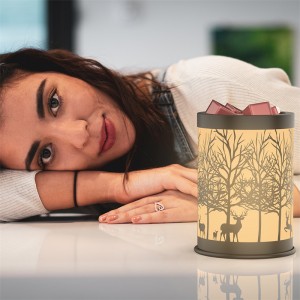 Fragrance Wax Melts Warmer With7 Colors Lighting Oil Lamp Scented Wax Candle Warmer Burner Melt Wax Cube Melter Classic Pine Forest Deer Design For Home DéCor, Office, And Gifts