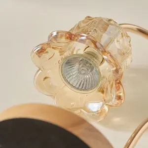 New glass flower romantic style electric candle warmer table lamp great gift and home decoration living room lightings Valentine’s gift flameless aroma burner creative present  for friends