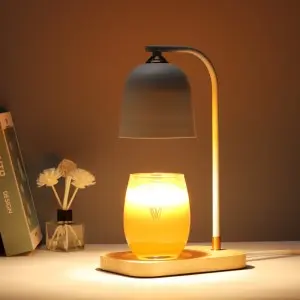 Bell Rubber Wood Electric Candle Warmer Lamp