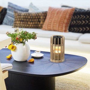 Nordic simple rubber wood style electric indoor burner candle warmer home fragrance night light luxury decoration aromatherapy healing aroma burner wax melting