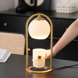 Candle Warmer Lamp, with 3 Bulbs,Timer & Dimmer,Compatible with Large Yankee Candle Jars,for Jar Candles,Electric Top Candle Melter,110-120v，(Black)