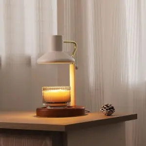 Electric Wood class style modern candle warmer lamp home decora fragrance aroma burner with GU10 halogen light bulb wax melter smokeless melting